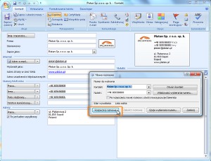 Набор номеров в приложении Microsoft Outlook®