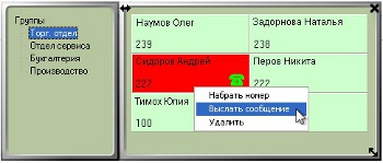 Вид консоли в программе Platan CTI